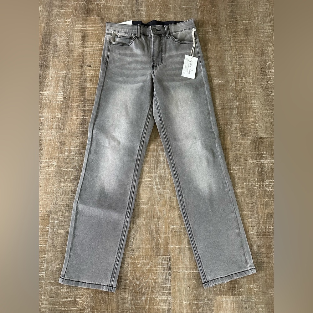 Grace & Lace Grey Straight Jeans